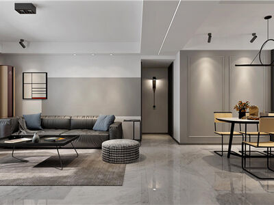 中冶藍灣一期130平方三室兩廳現代簡約風格裝修效果圖
